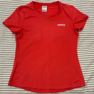 adidas Women's Red Short Sleeve Athletic Tee